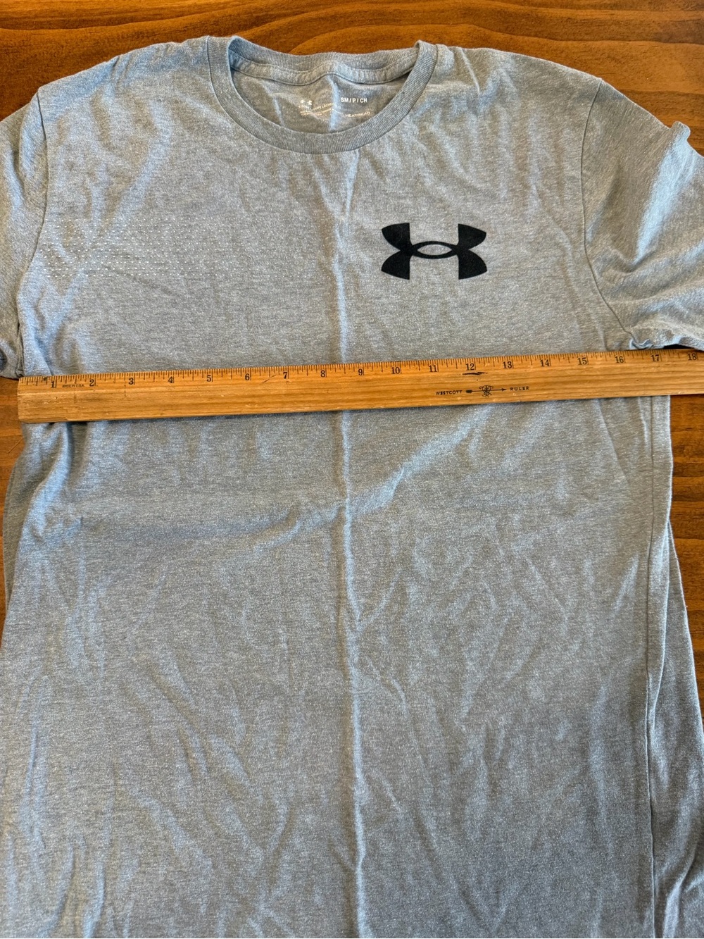 Under Armour Men’s Small Gray Short-Sleeve Tech Tee with Black Logo - Picture 4 of 8